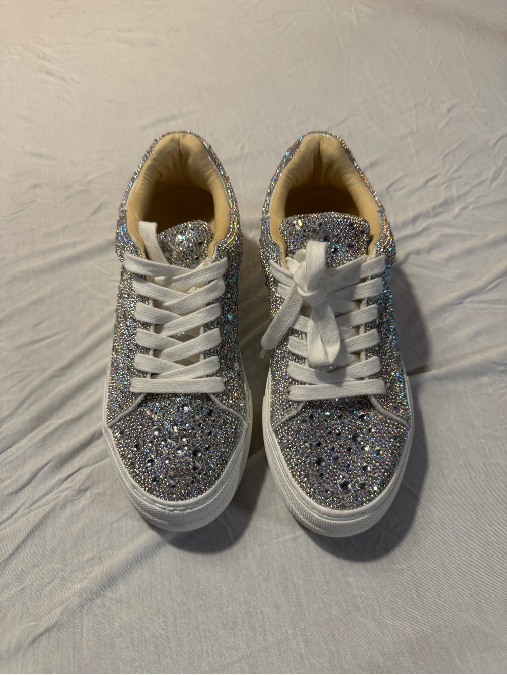Betsey Johnson Sidny Rhinestone Platform Sneakers Size 6
